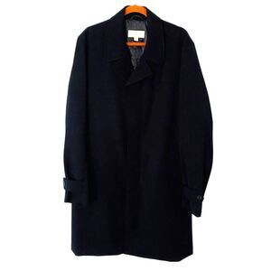 Michael Kors Mens Blue Topcoat Dress Trench Overcoat Jacket Polyester XL (46-48)